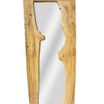Reclaimed Elm Wood Rectangular Wave Framed Mirror