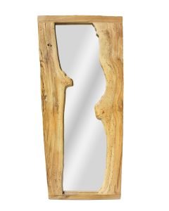 Reclaimed Elm Wood Rectangular Wave Framed Mirror
