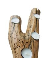 V-образен свещник от спасено сливово дърво - Image 2