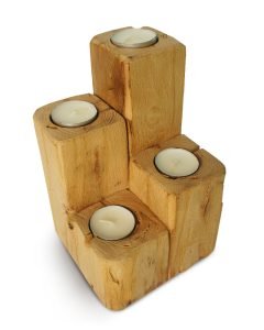 Reclaimed Beech Multi-Level Tealight Holder