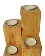 Reclaimed Beech Multi-Level Tealight Holder - Image 3