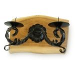 Salvaged Oak Dual Pillar Candle Sconce