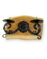 Salvaged Oak Dual Pillar Candle Sconce