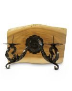 Salvaged Oak Dual Pillar Candle Sconce - Image 3