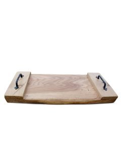 Large Reclaimed Elm Serving Tray with Handles