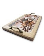 Reclaimed Oak Serving Tray With Ceramic Tile Inlay - Image 2