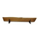 Reclaimed Elm Mantle Shelf With Small Black Brackets