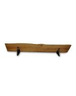 Reclaimed Elm Mantle Shelf With Small Black Brackets