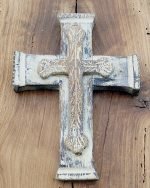 Painted Religious Cross On A Reclaimed Oak Plaque - Image 2