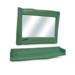 Reclaimed Acacia  Painted Framed Mirror and Shelf
