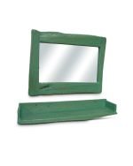 Reclaimed Acacia  Painted Framed Mirror and Shelf