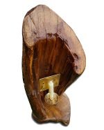 Salvaged Plum Carved Out Taper Candle Holder