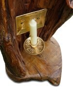 Salvaged Plum Carved Out Taper Candle Holder - Image 3