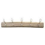 Reclaimed Elm Coat Rack With Gold Ornate Hooks