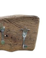 Reclaimed Oak Coat Rack With Bent Fork Hooks - Image 2