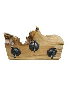 Reclaimed Elm Coat Rack With Metal Hooks