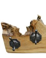 Reclaimed Elm Coat Rack With Metal Hooks - Image 2