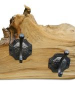 Reclaimed Elm Coat Rack With Metal Hooks - Image 3