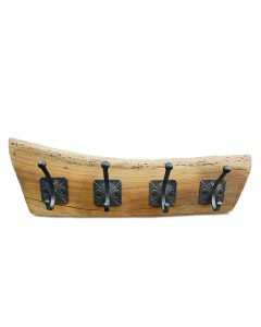 Reclaimed Oak Coat Rack With Gold Hooks