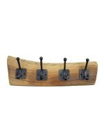 Reclaimed Oak Coat Rack With Gold Hooks - Image 2