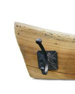 Reclaimed Oak Coat Rack With Gold Hooks - Image 3