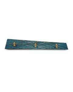 Turquoise Coat Rack With Gold Hooks