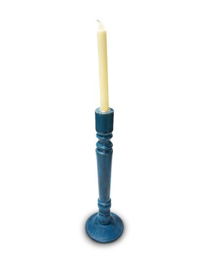 Shabby Chic Teal Candle Stick