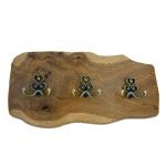 Live Edge Oak Coat Rack With Metal Hooks