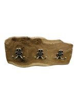 Live Edge Oak Coat Rack With Metal Hooks - Image 2