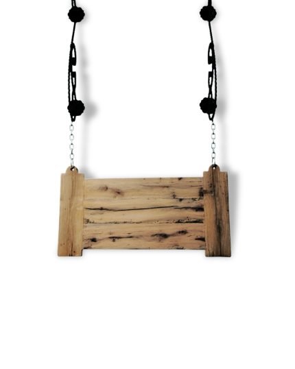 Oak Hanging Signage Board With Wrought Iron Brackets