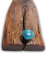 Дървена дъска за сервирана и рязане със сини дръжки - Image 3