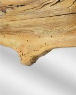 Reclaimed Elm Wood Rectangular Wave Framed Mirror - Image 2