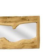 Reclaimed Elm Wood Rectangular Wave Framed Mirror - Image 4