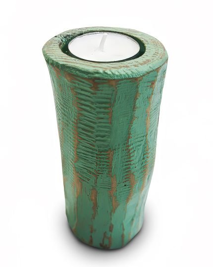 Salvaged Hornbeam Mint Green Single Tealight Holder