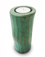 Единичен свещник от спасен габър в ментовозелен цвят - Image 2