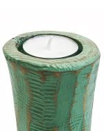 Единичен свещник от спасен габър в ментовозелен цвят - Image 3