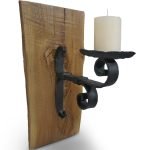Wall Sconce With Iron Pillar Candle Holder