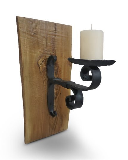 Wall Sconce With Iron Pillar Candle Holder