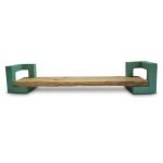 Reclaimed Oak Wall Shelf With Green Side Handles