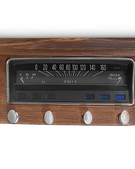 Farmhouse Shelf And Hanging Rack With Vintage Speedometer