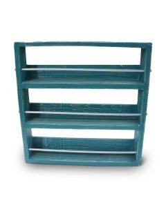 Vintage Deep Teal Wall Mounted 3 Tier Spice Rack