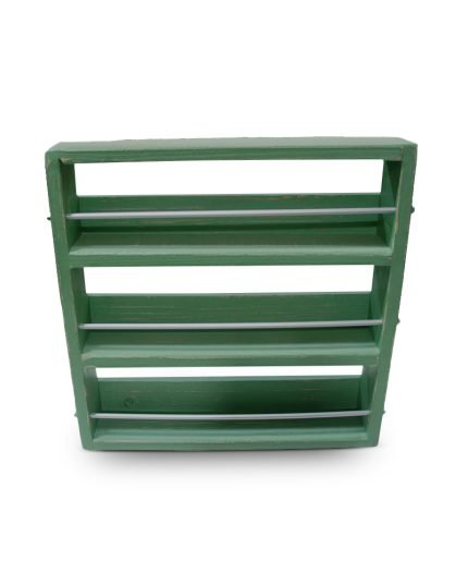 Vintage Mint Green Wall Mounted 3 Tier Spice Rack