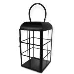 Черен фенер от метал и стъкло