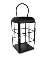 Black Metal And Glass Lantern - Image 2