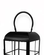 Black Metal And Glass Lantern - Image 3