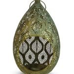 Ориенталски яйцевиден метален античен златен фенер