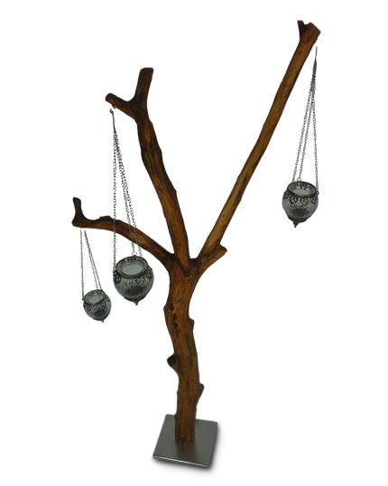 Three Branched Hornbeam Tall Lantern Holder