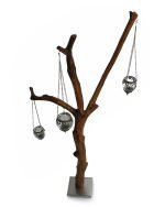 Висока дървена стойка за фенери от габър с три разклонения - Image 2