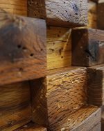 Reclaimed Oak Wood Mosaic Wall Art - Image 2