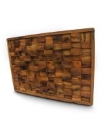 Reclaimed Oak Wood Mosaic Wall Art - Image 3